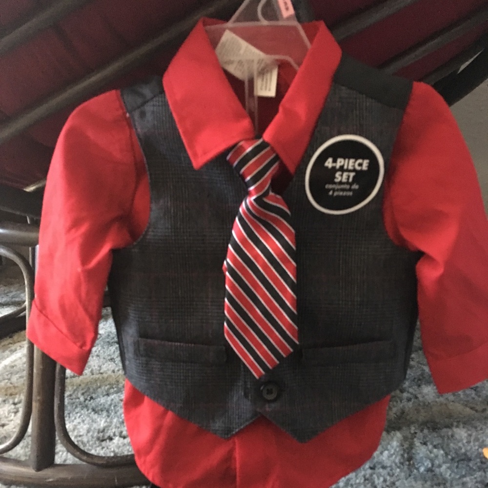 0-3M boys suit set